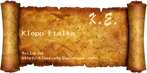 Klepp Etelka névjegykártya